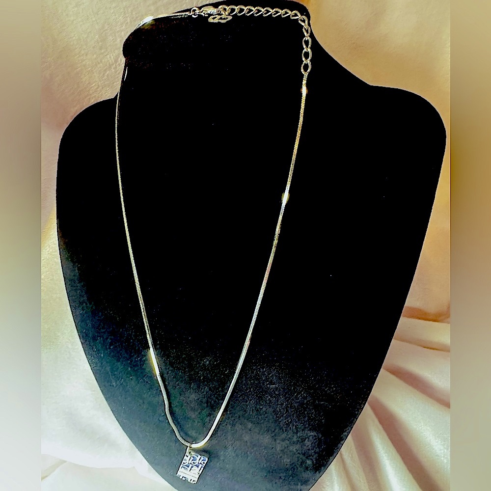Dior Trotter 2 Necklace Navy Enamel Pendant Galliano Y2K Silver Rare Authentic - Picture 8 of 10